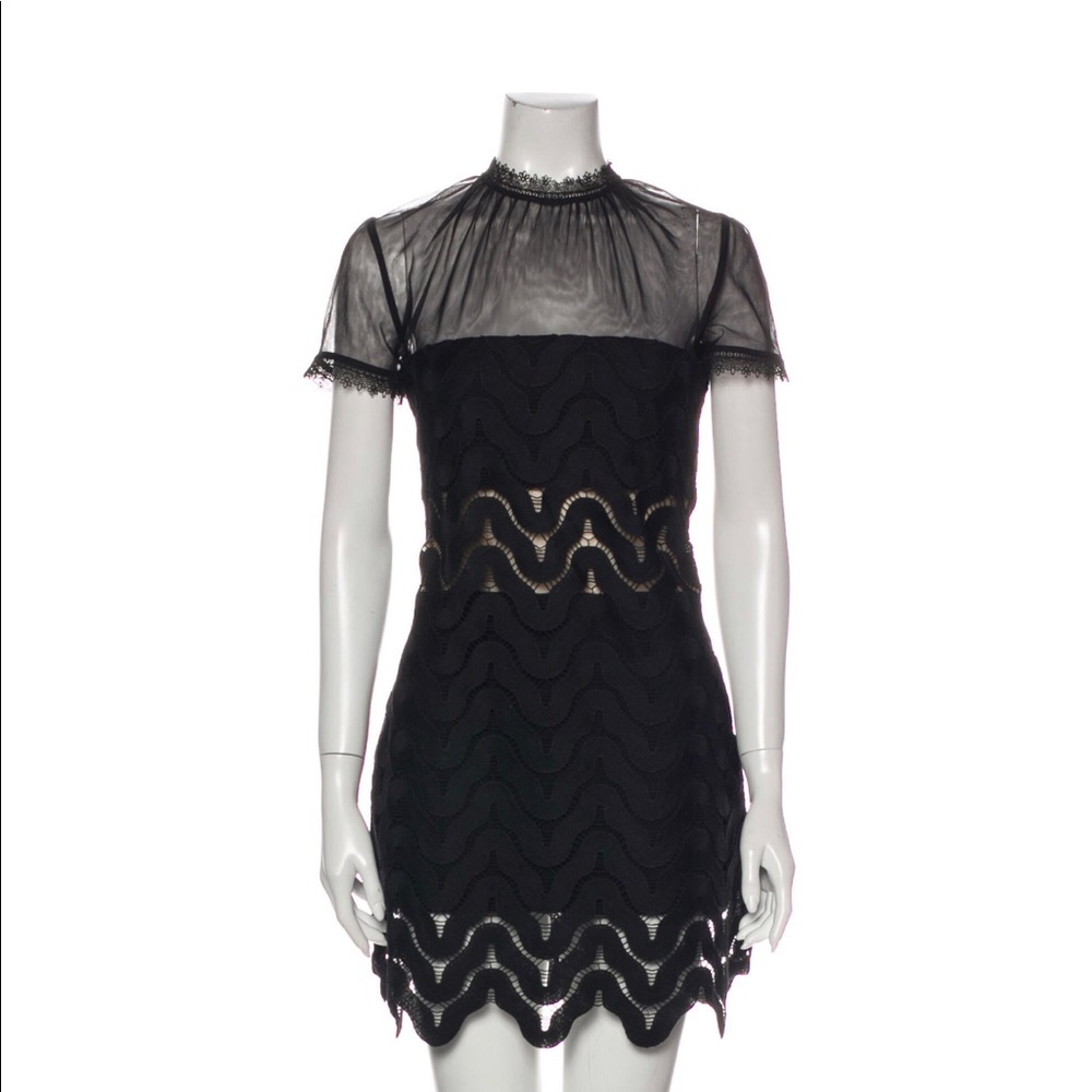 Self Portrait Mock Neck Mini Dress